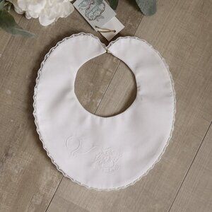 RARE TRIM White Heirloom Bib Cowboy on White Rocking Horse Feltman Brothers NWT